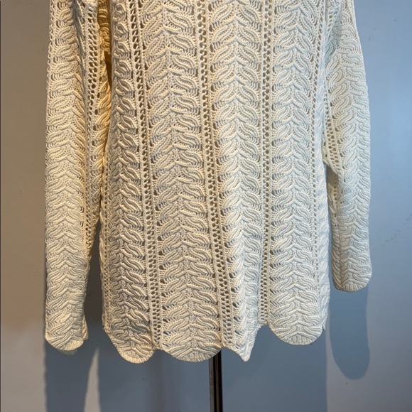 Cotton roads cream wide knit pullover sweater size Small - Picture 3 of 10